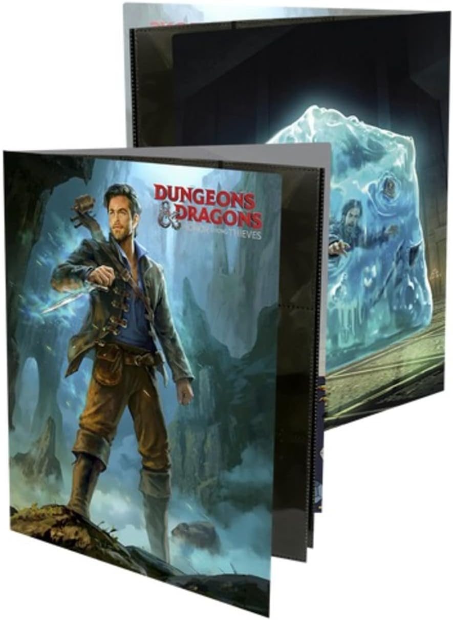 Ultra PRO - Dungeons & Dragons: Honor Among Thieves Character Folio with Stickers Ft. Chris Pine - Organize & Store your Notes, Character Sheets, & D&D Spell cards, Includes Two 9-Pocket Pages