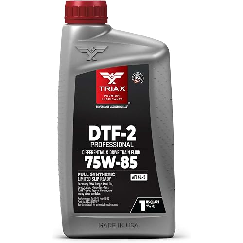 TRIAX DTF-2 Professional 75W-85 GL-5 Full Synthetic Differential & Drivetrain Fluid | Limited Slip Ready | Compatible with BMW, Dodge, Ford, GM, Jeep, Lexus, MB, Nissan & Toyota (1 Quart)