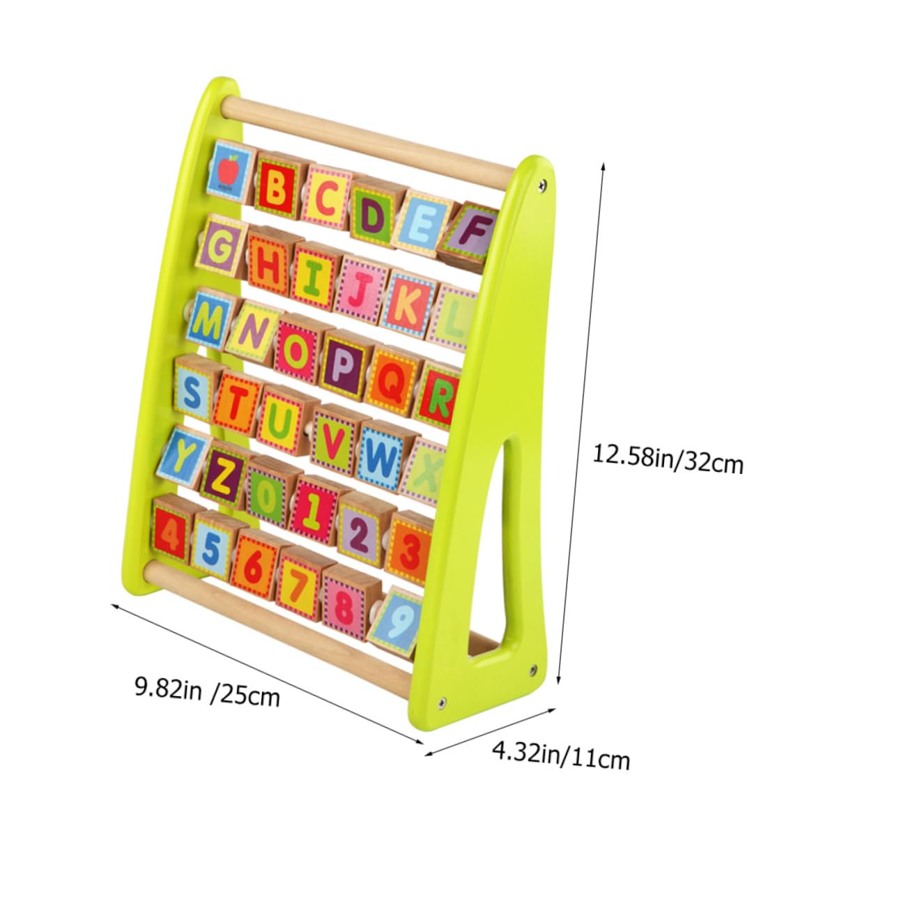 Uonlytech Juguete Educativo de Madera Verde para Niños, Letras y Números