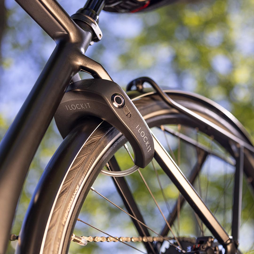 PRO Rahmenschloss Fahrrad | Fahrradschloss mit GPS Live Tracking | Fahrradschloss hohe Sicherheit | Smartphone App | Smarte 110dB Alarmanlage | Speichenausweichung