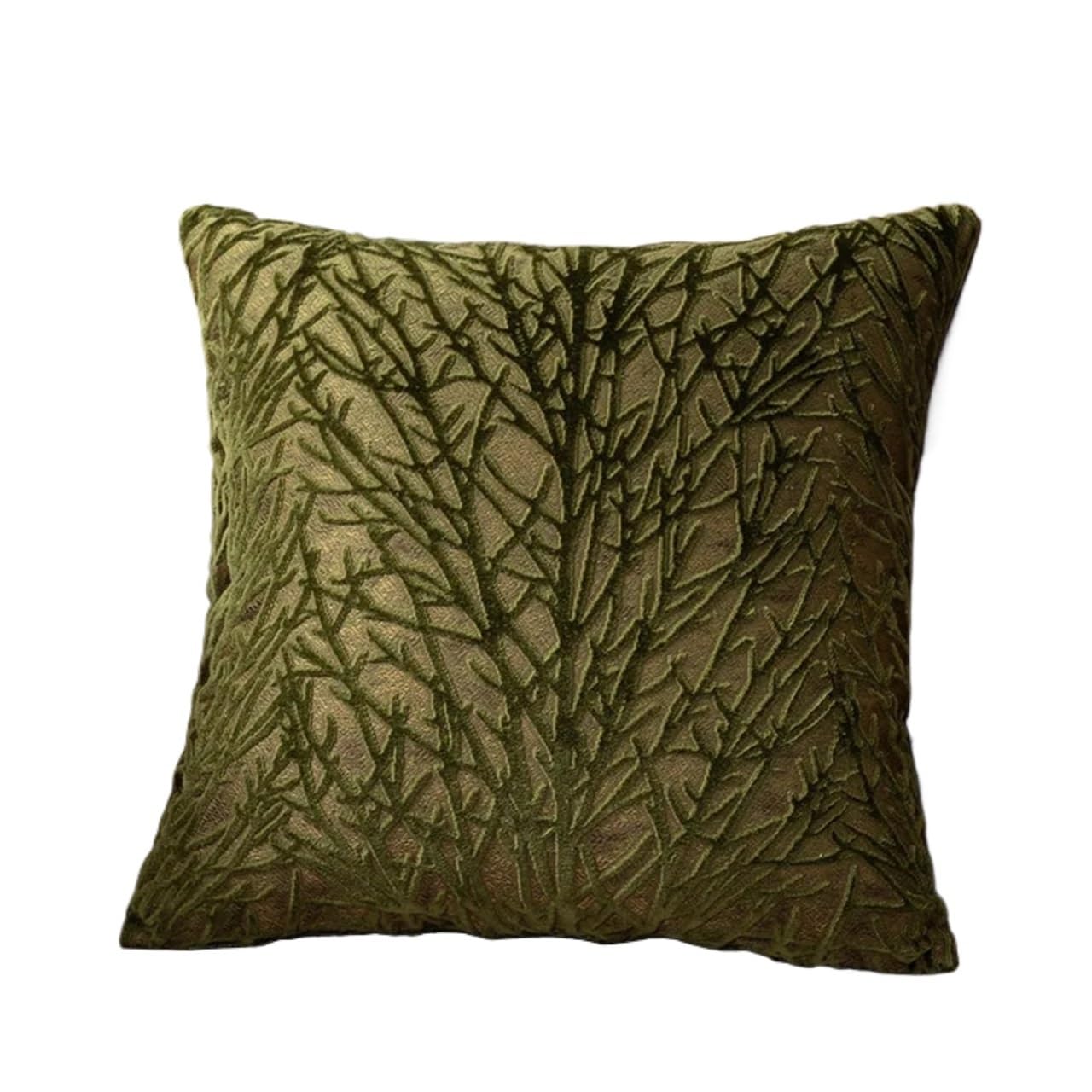 Housse de coussin chenille vintage Olives Tree pour sublimer le canapé du salon