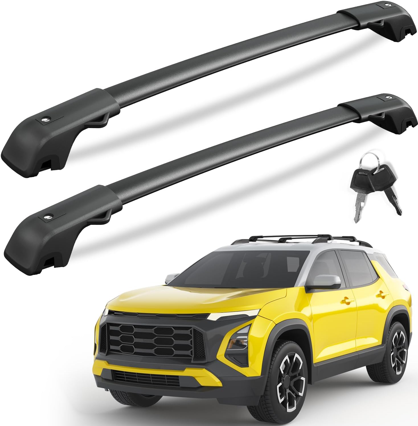 KINGGERI Lockable Roof Rack Cross Bars for Chevrolet Equinox (Raised Rails)