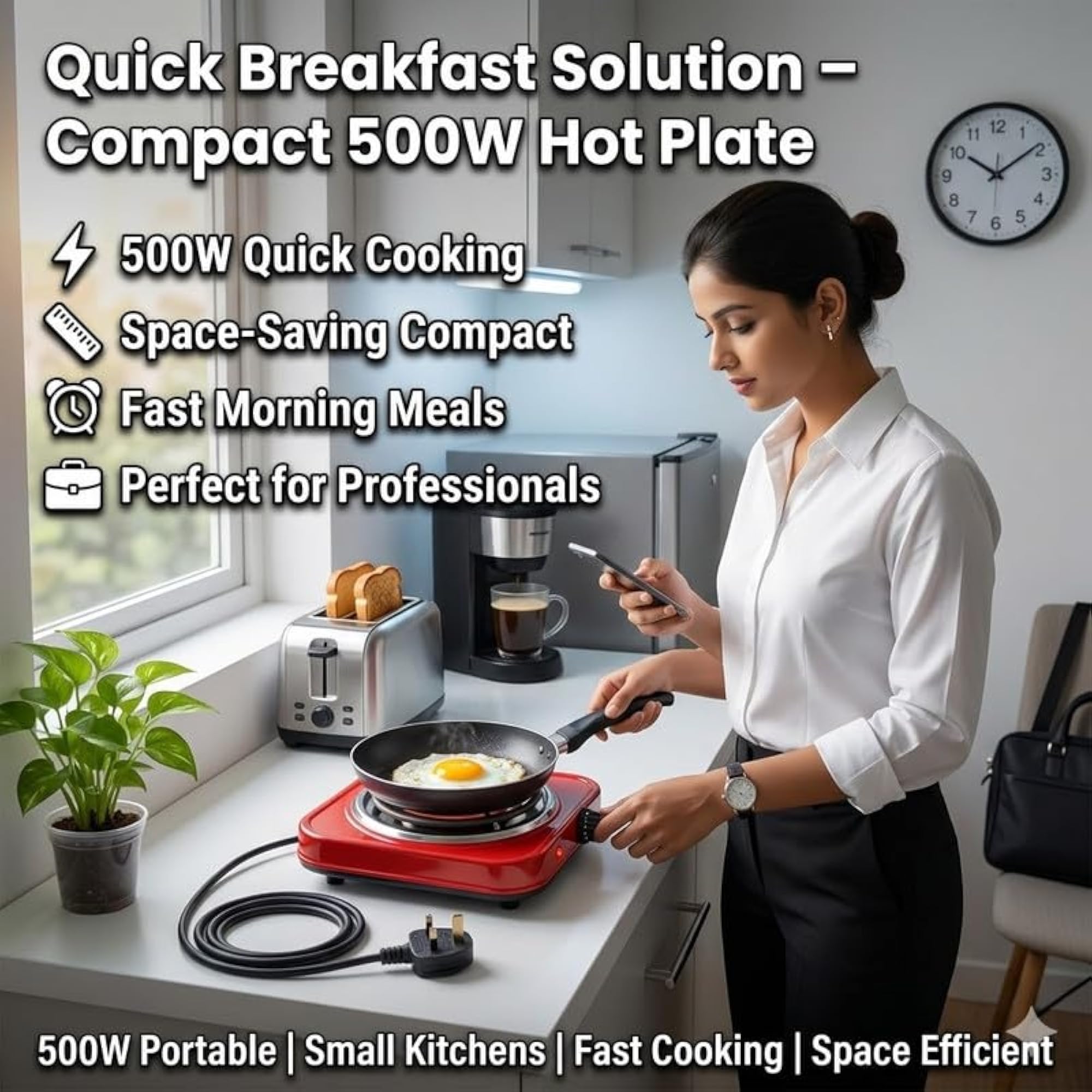 Electric Hot Plate 500W Portable Single Burner Cooktop