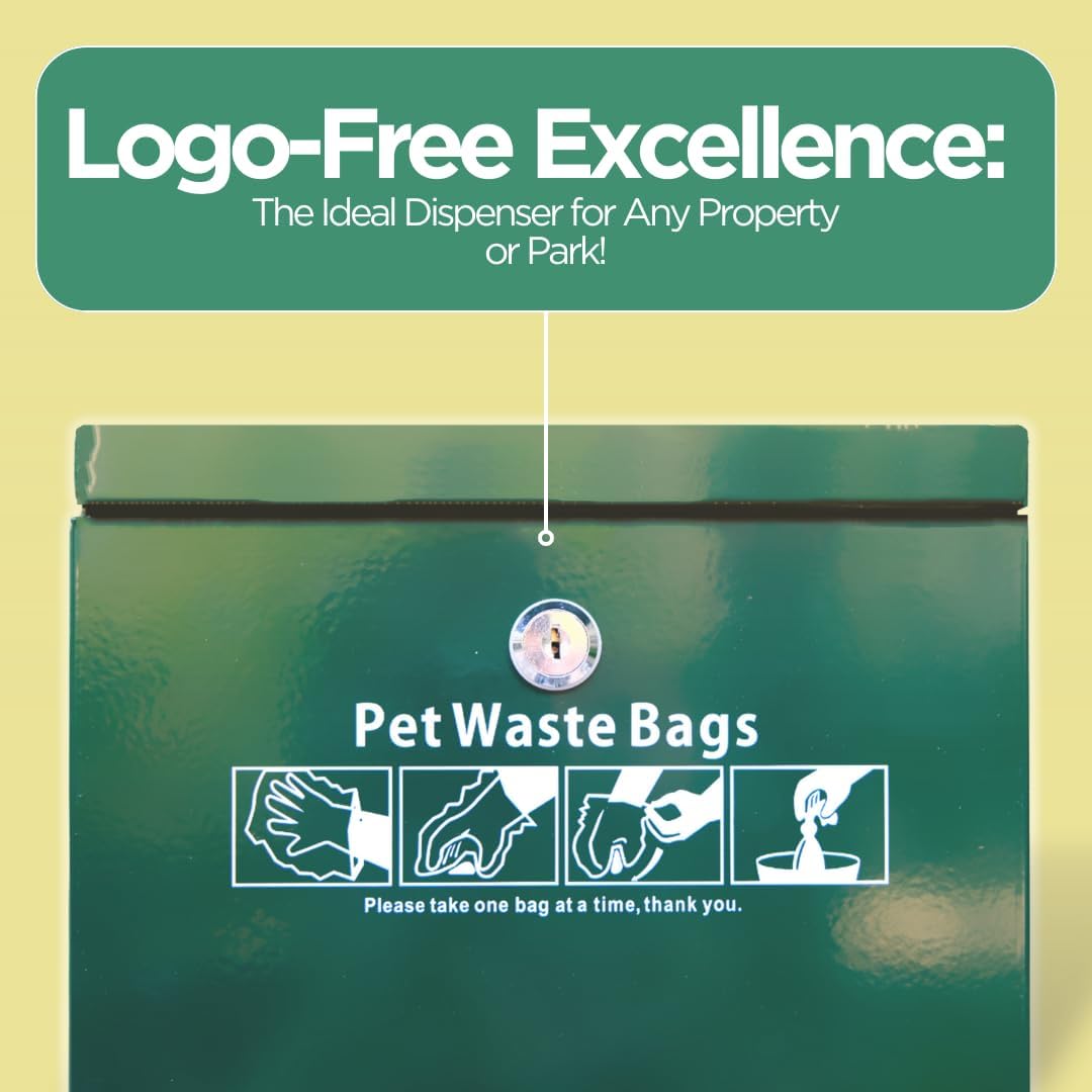 The Original Poop Bags® Commercial Bulk Roll Poop Bags Dispenser – Holds up to 800 Dog Waste Bags, Weather-Resistant, Durable Aluminum – Outdoor Use, Green