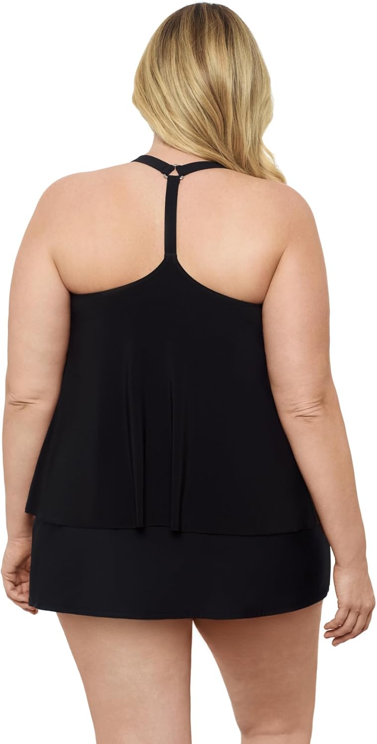 Aqua Green Women's Full Coverage Supportive Y-Back Swim Tankini Top
