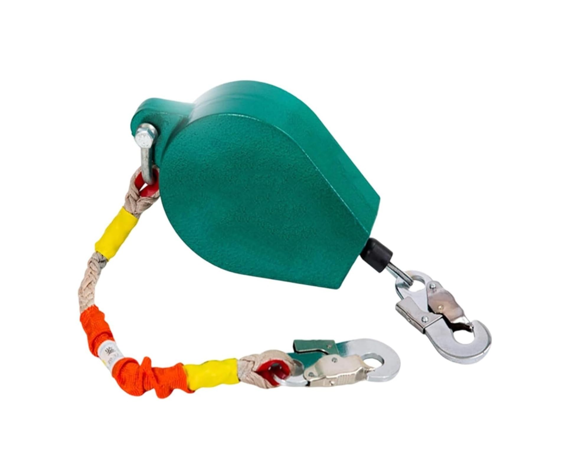 Selbsteinziehende Rettungsleine mit Doppelscheibenbremse, Absturzsicherung mit Ratschenschutz und selbstsicherndem Haken(150KG/3.0M-9.8 FT)