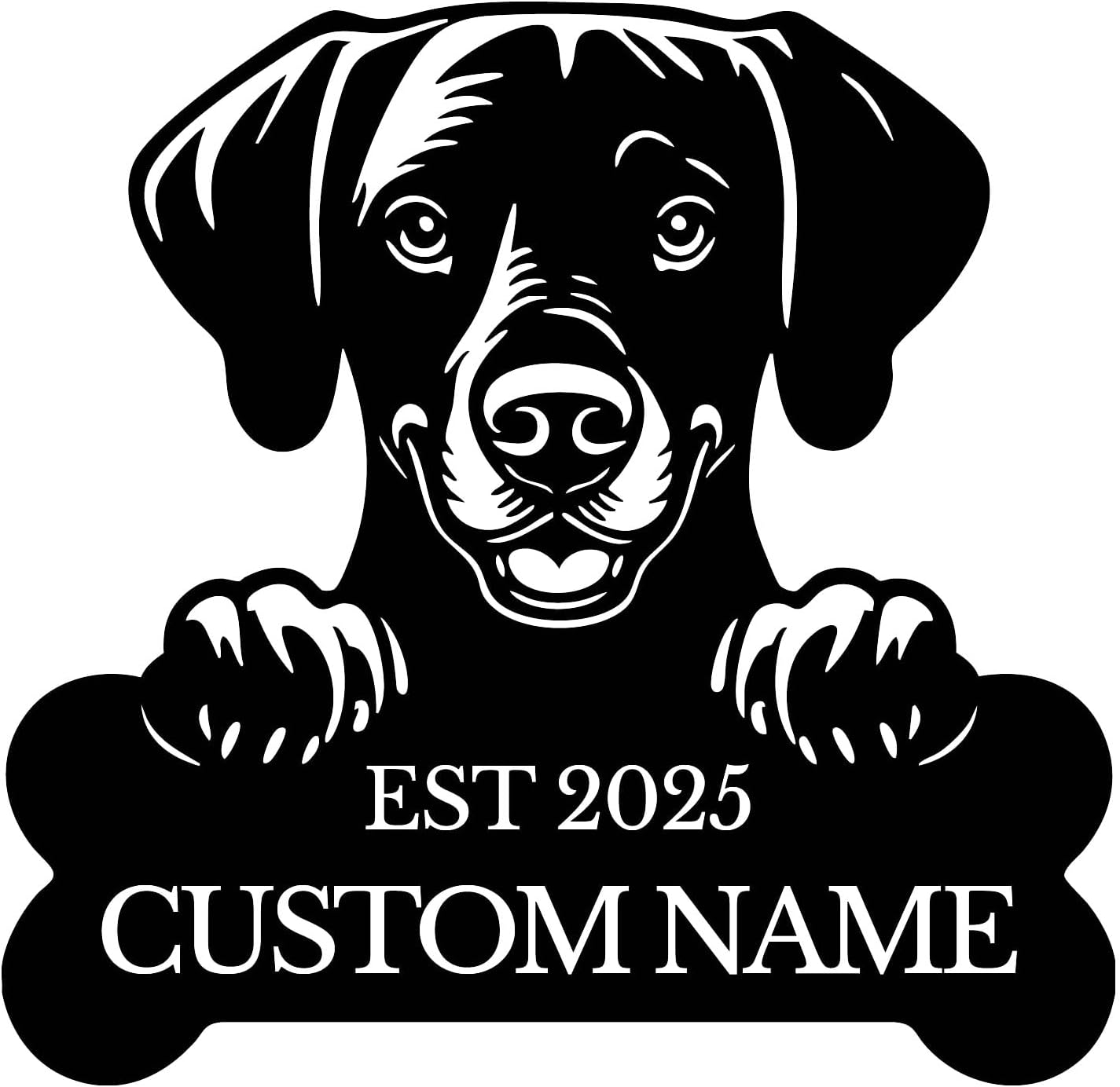 Personalized Labrador Dog Metal Sign – Custom Labrador Wall Art with Name & EST Year, Indoor Outdoor Dog Plaque for Home Décor, Farmhouse or Garden Pet Memorial Gift (Style-9)