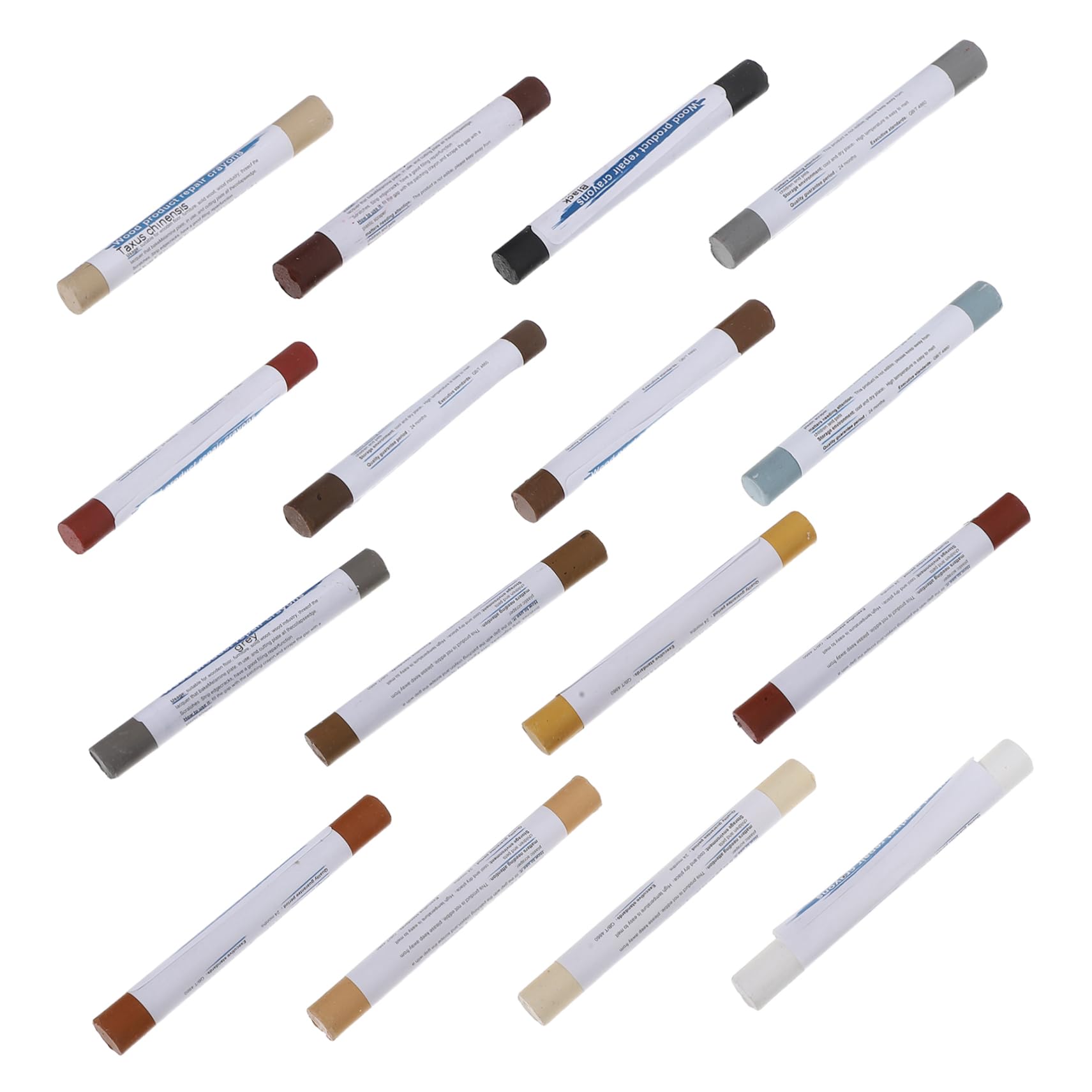 POPETPOP 16pcs Furniture Wax Repair Sticks Easy to Use Wood Markers for Scratch and Discoloration Fixes Cabinets Floors and Surfaces Diverse Color Palette for Seamless Touch Ups