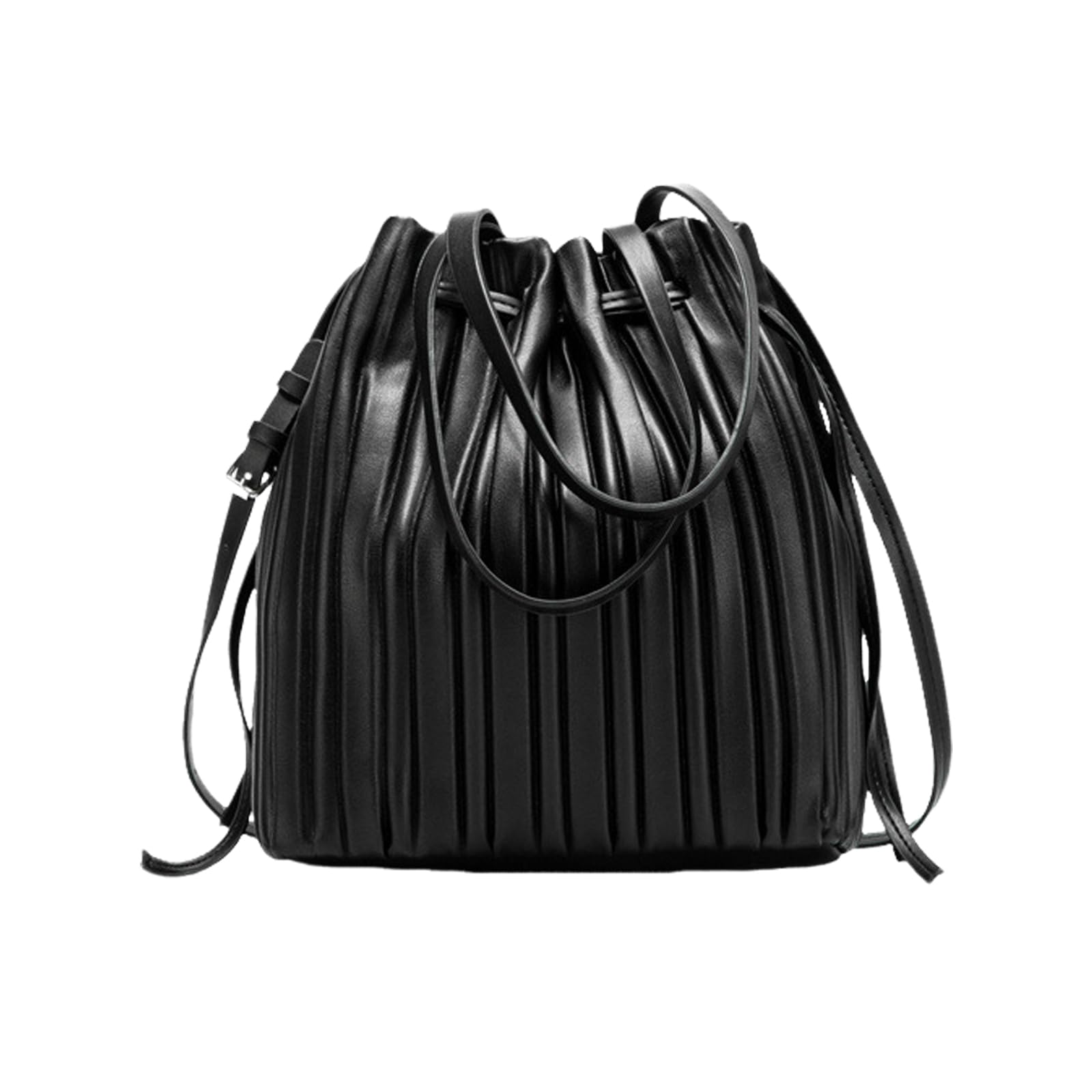 NICOLE & DORIS Bolso de Mano Mujer Bolso Noche Bolsos Plisado Modernos Bolso Bandolera PU Cuero Suave Bolso Hombro Elegante Bolso Fiesta Negro