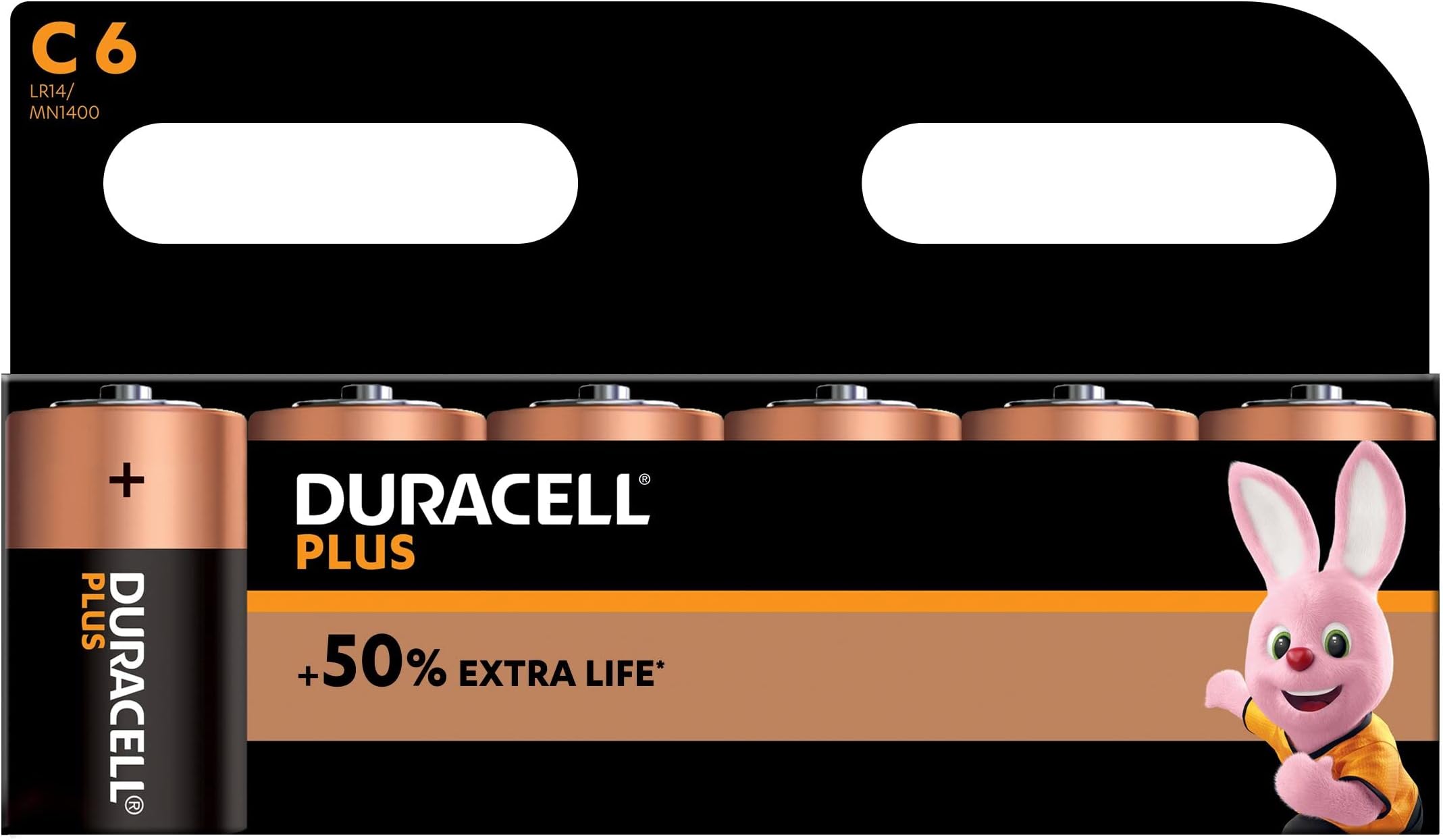Duracell Plus C Batteries Pack of 6