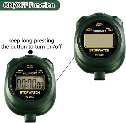 Miniatura 6 de Paquete de 2 cronómetros digitales con temporizador deportivo con cuenta regresiva de encendidoapagado, batería AAA incluida, cronómetro simple de