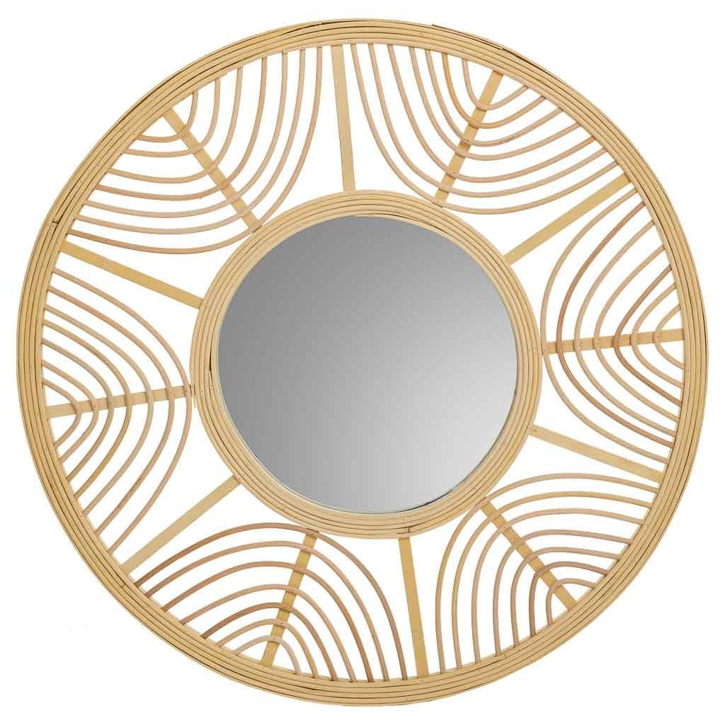 WANDERLUST DECO Espejo de ratán y bambú Marrón d55,5x2