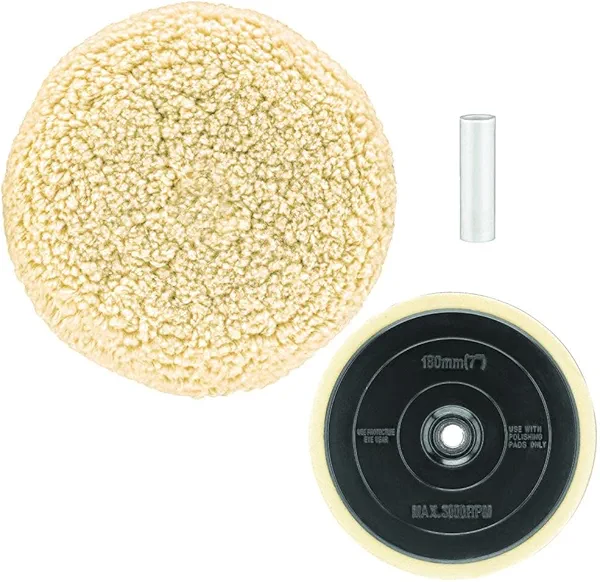 DEWALT Wool Buffing Pad and Backing Pad Kit, 7-Inch (DW4985CL)