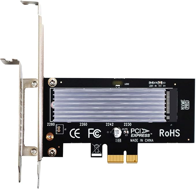 GLOTRENDS M.2 PCIe X1 Adapter with M.2 Heatsink for M.2