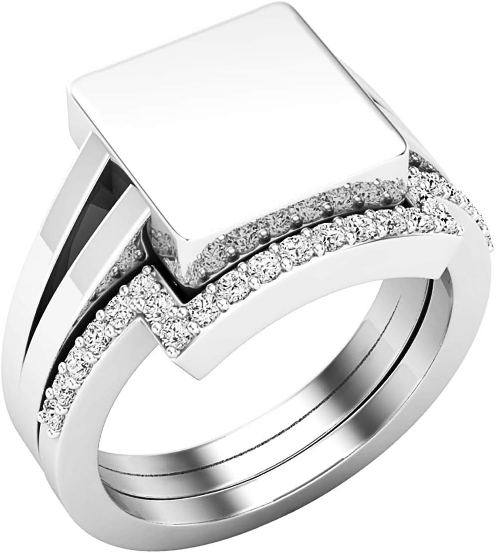 Dazzlingrock Collection 0.25 Ctw Round White Natural Diamond Women Contour Wedding Band 10K Real Solid Gold - Image 4