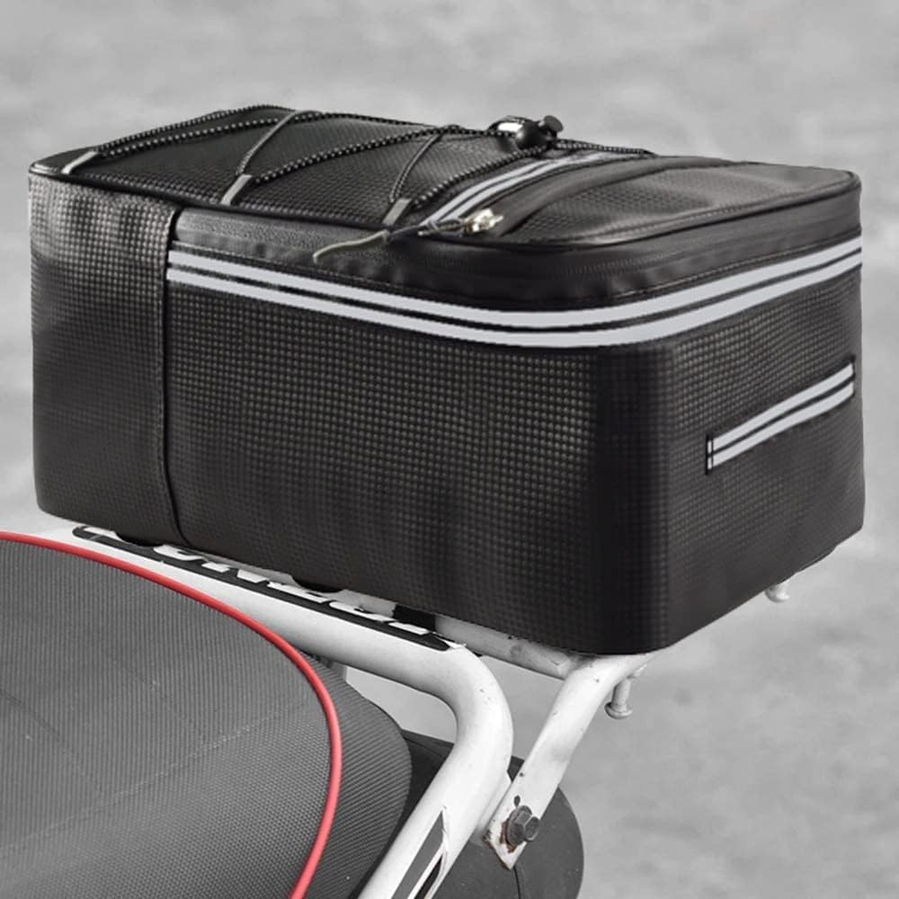 Portapacchi per Bicicletta Riflettente, Borsa Posteriore Bici, Borsa Bici Posteriore Cremagliera, con Strisce Riflettenti e Cerniera Impermeabile, per Gli Articoli per Trasporto di Biciclette, 15 L