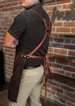 ApronMen - Leather and Canvas Adjustable Work Apron for Men