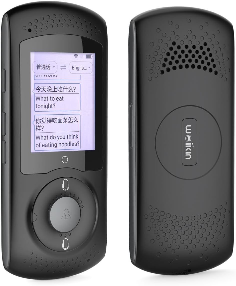 WEIKIN Portable Voice Translator Simultaneous Interpreter - 2.0 Inch Touch Screen Instant Language Translation - 45 Language Electronic Dictionary - Suitable for Learning, Travel, Shopping, Business