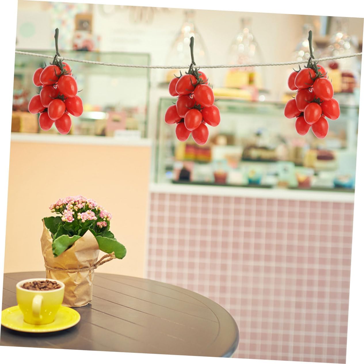 ORFOFE 3pcs Lifelike Artificial Cherry Tomatoes Tomato Party Decorations Fake Fruit Decor Home Ornament