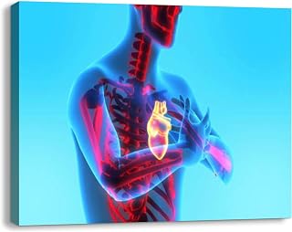 Adult Male Feeling Chest Pain Symptoms Heart Attack Canvas Wall Art Bathroom Decor Paintings Pictures for Bedroom Wall Decor Above Bed Living Room Wall Decoration Office Artwork