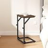 Mesa auxiliar con forma de C ajustable en 5 niveles, mesa lateral pequeña para sofá, bandeja para TV en sala, dormitorio o junto a la cama ET-ZA-BRW1 7