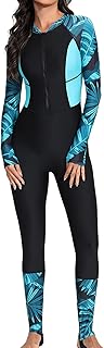 Sthxyfaith Women Full Body Swimwear Sport Skins Long Sleeve One Piece Front Zipper Diving Wetsuit for Surfing Swimming Snorkeling Canoeing