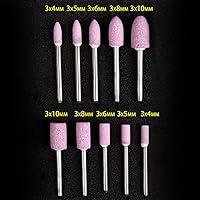 Vista 2 de 10 unids 1/8 vástago abrasivo montado piedra rotativa herramienta muelas abrasivas Bit Set para Dremel