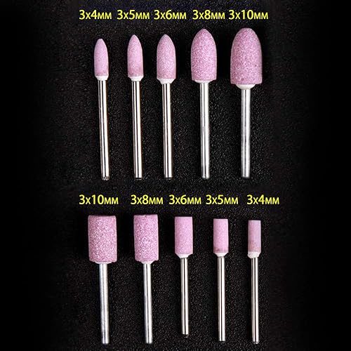 Miniatura 8 de 100 piezas de puntos de piedra abrasiva eléctrica de molienda Dremel Accesorios de pulido Kit de herramientas de rueda de cabeza de molienda para