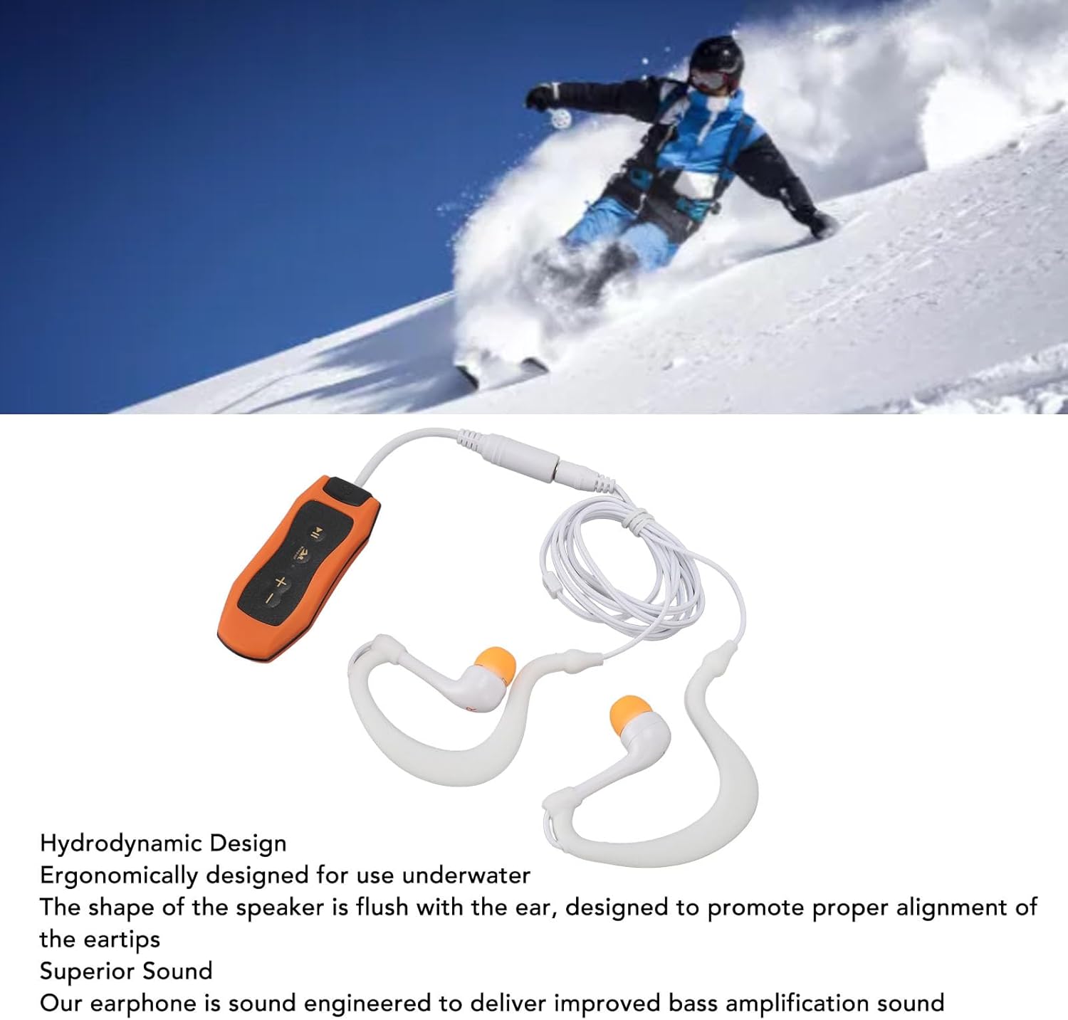 VBESTLIFE MP3 Player for Swimming, Headphones with Long Cord, Mp3 Swimming Underwater, Sound Effect, Full Cycle, 8GB (8GB) - Image 2