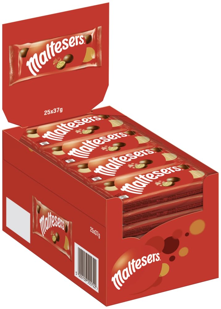 MALTESERS 4x 25x37g Schokokugeln Malzfüllung mit Milchschokoladenüberzug Schokolade