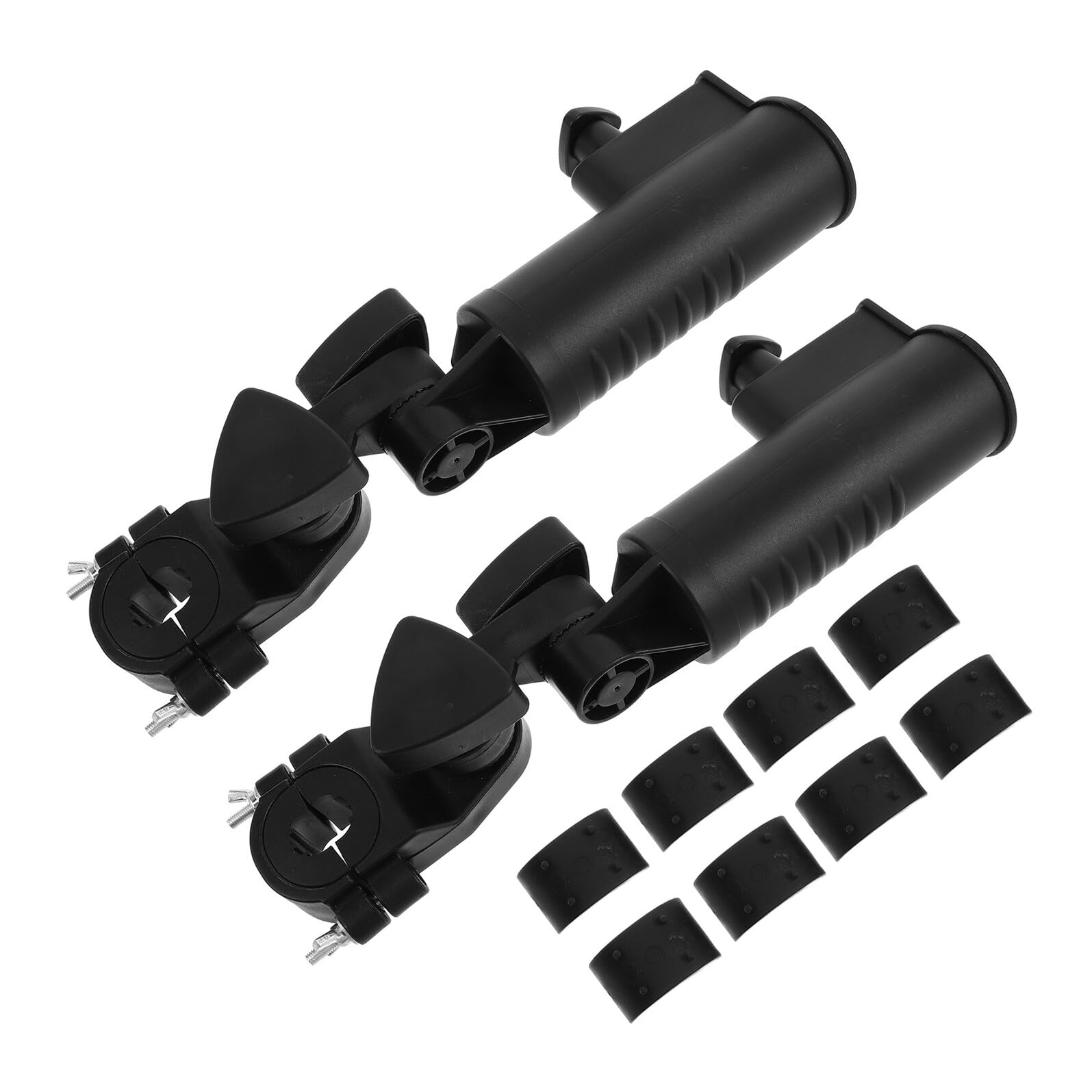 2 Stück Pack Schirmhalter für Golftrolleys Wetterfeste Schirmklemme aus Kunststoff Montagehalterung für Golfwagen und Outdoor Sportarten