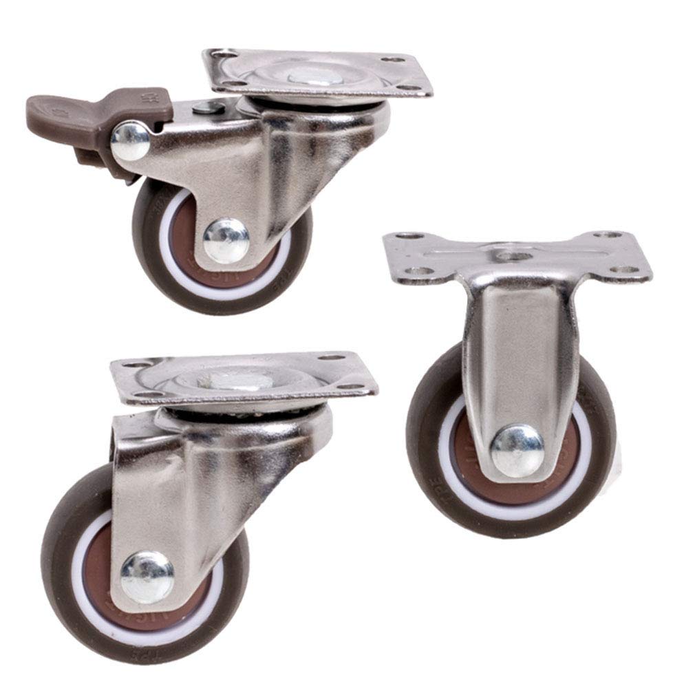 Drehbare Rollen, Rolle, Gummi-Möbelrollen aus Metall, for Kinderwagen/Blumenständerrad(1inch)