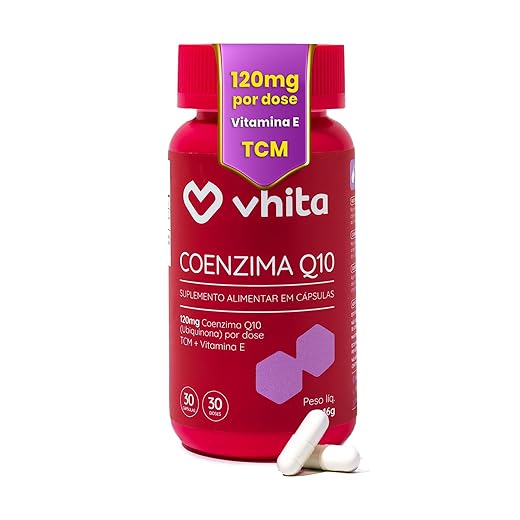 Coenzima Q10 120mg com Vitamina E e TCM 30 Cápsulas - Vhita