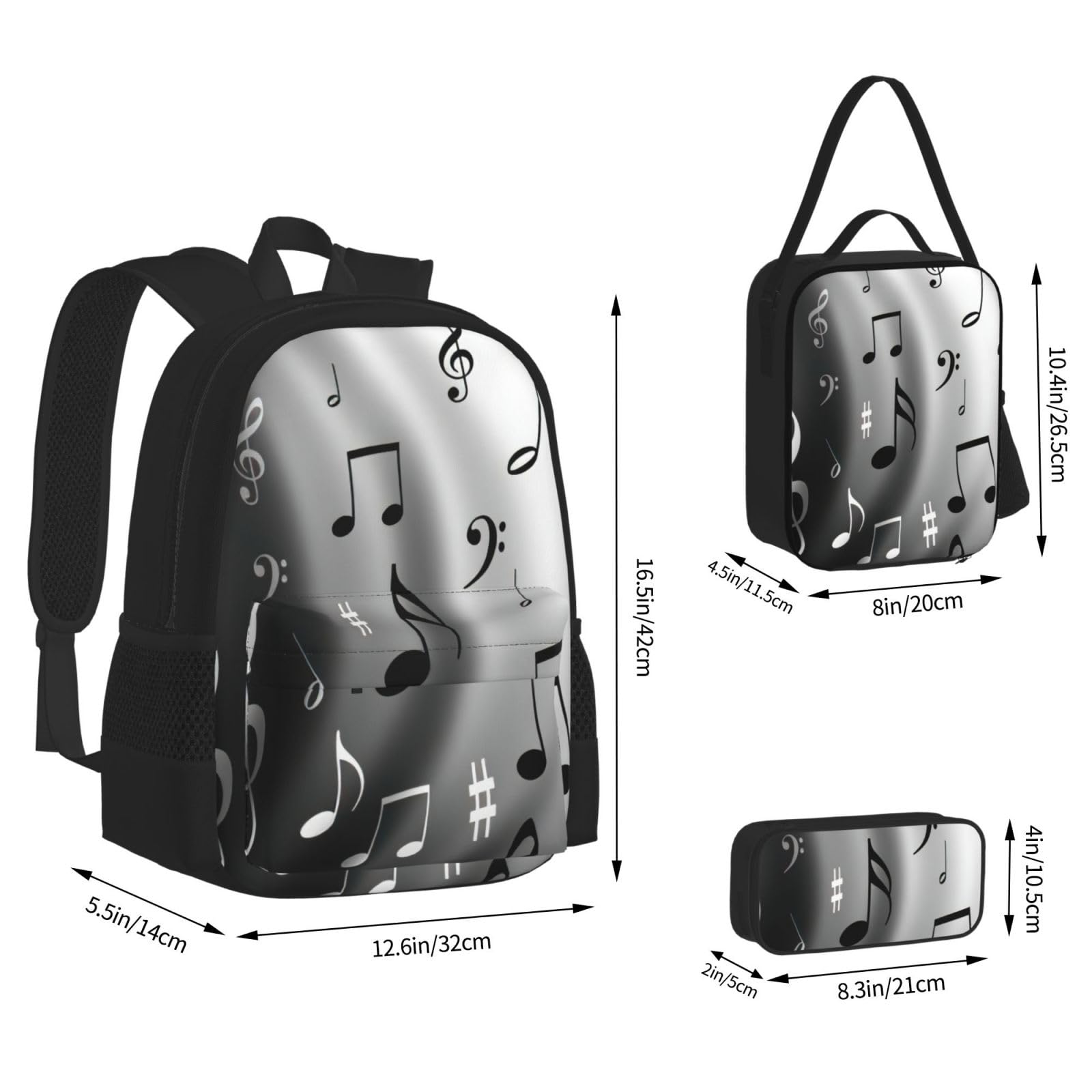 Zaino, borsa portapranzo, astuccio, set da 3 pezzi, per lavoro e
