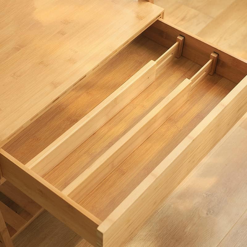 VIGAN 2/4PCS Adjustable Bamboo Drawer Dividers Bedroom Kitchen Drawer Storage Expandable Drawer Dividers For Cupboard Cabinet Wardrobe (2PCS/ Long)