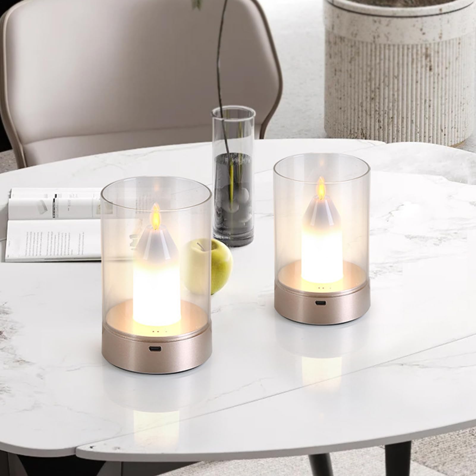 Luminosa nocturna, luz nocturna con sensor táctil recargable | 3 modos de | brillo ajustable, iluminación cálida ambiental para exterior, mesita de y habitación infantil