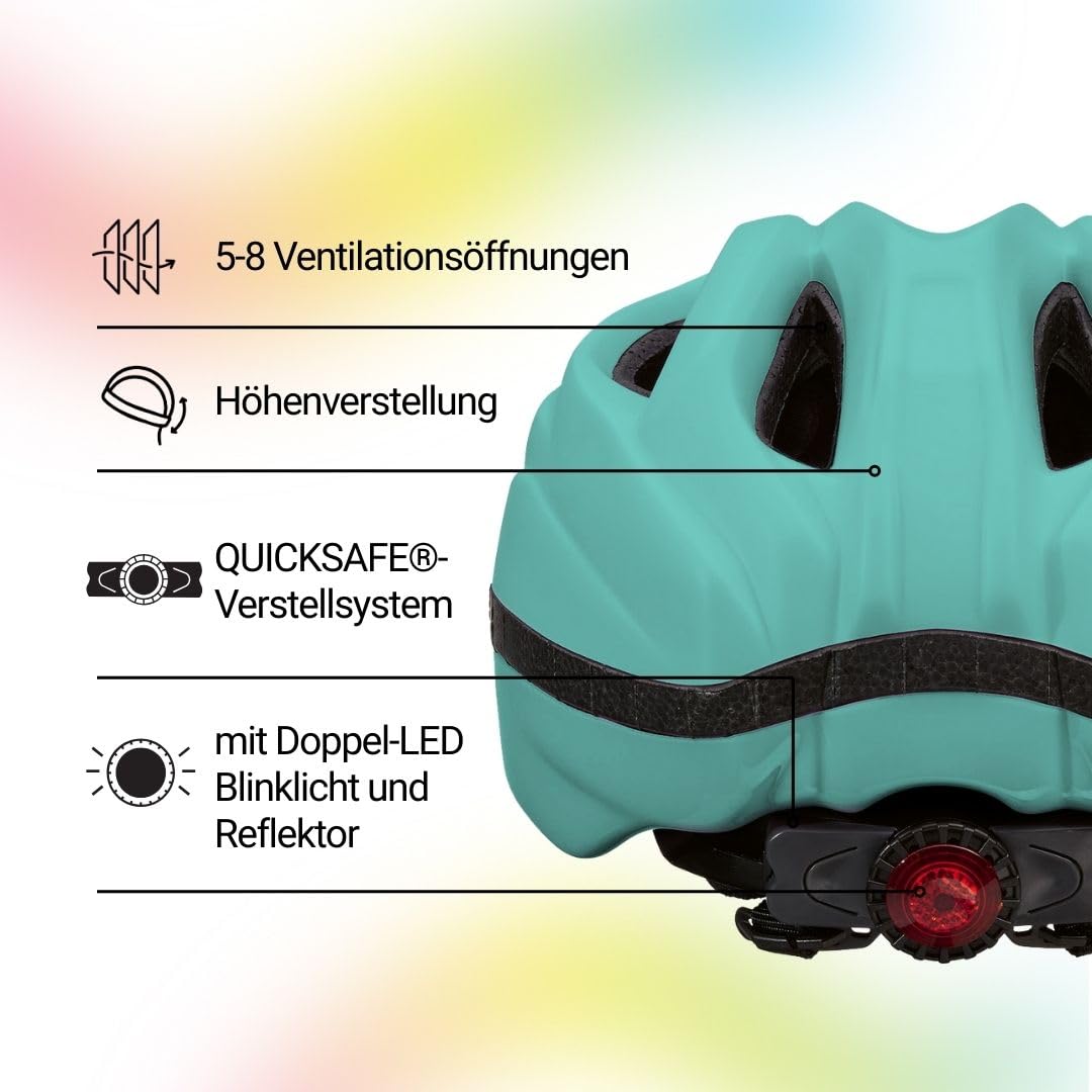 KED Casco de Bicicleta Meggy II Trend para niños, Fabricado en Alemania, luz Trasera LED, tecnología MaxShell y Ajuste preciso del tamaño