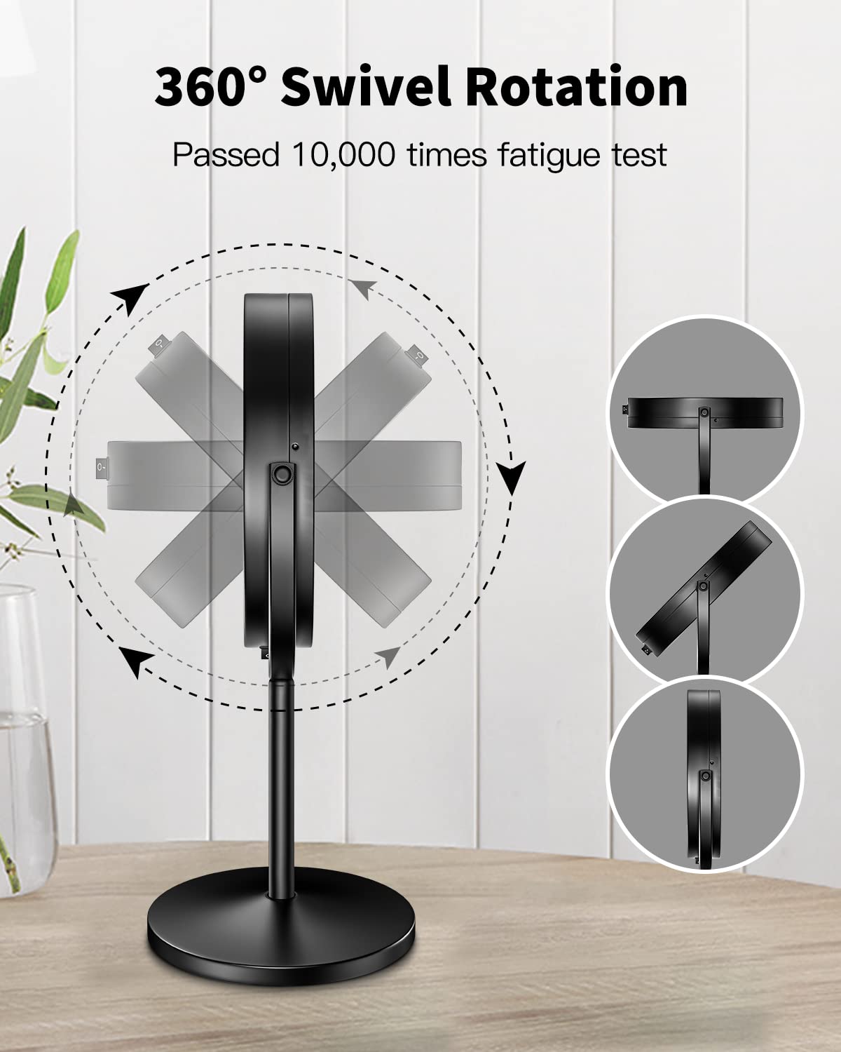 Double-Sided LED Makeup Mirror with 1X/10X Magnification
