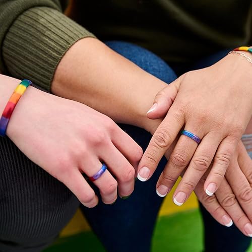 Miniatura 7 de Enso Rings Anillo de silicona fino hecho a mano, diseño cómodo y flexible, 0.169 in de ancho, 0.069 in de grosor