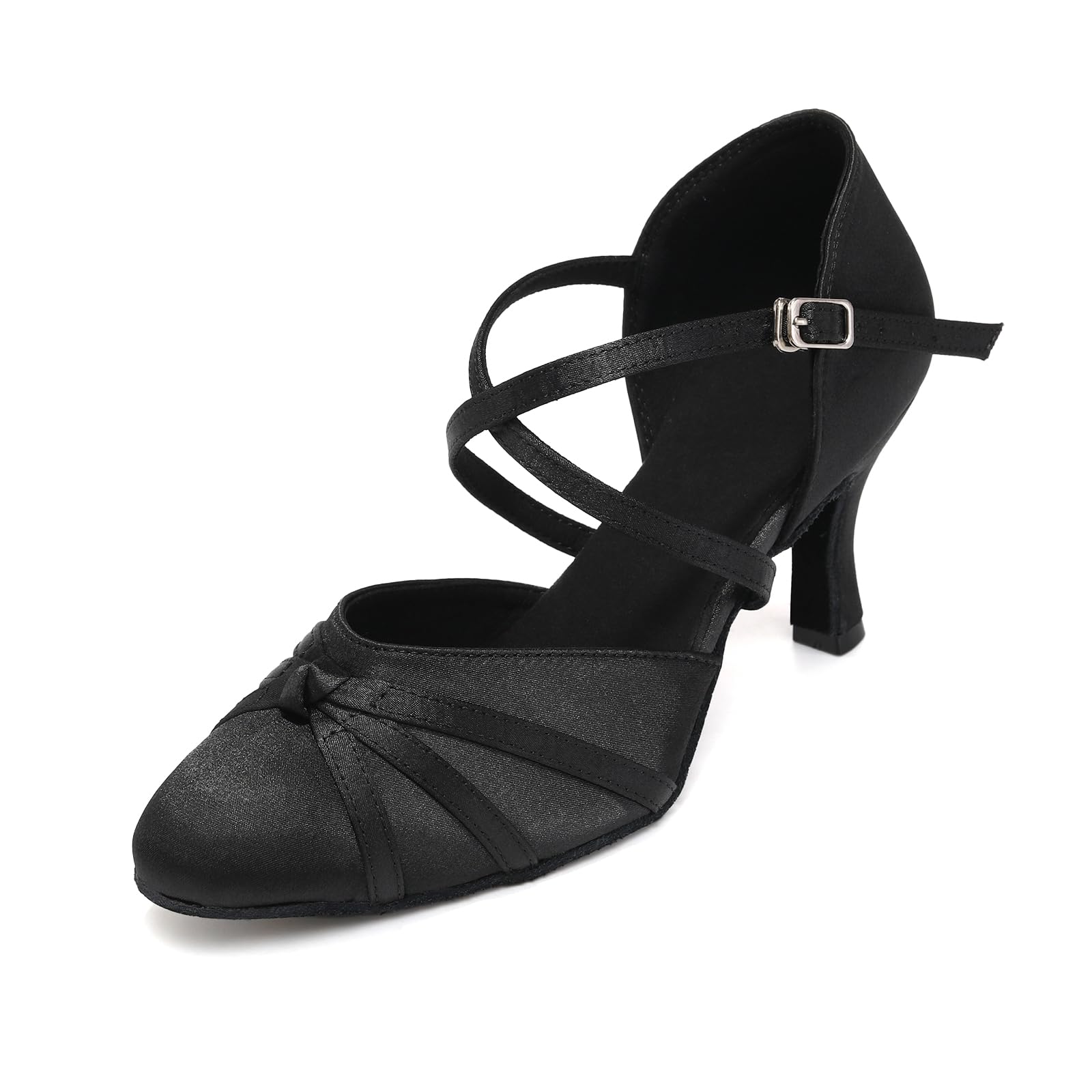 Chaussures de Danse Latine Femme à Bout Fermé Chaussures de Sanse de Salon Salsa Tango Bachata à Talons Hauts