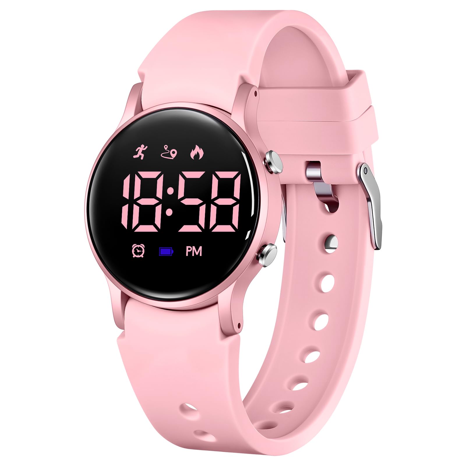 Timever Kinderuhr für Jungen Mädchen, wasserdichte Digitaluhr für Kinder mit Schrittzähler, nicht intelligente Sport-Armbanduhr mit Vibrationsalarm, Schrittzähler, Stoppuhr, Kalender, keine App