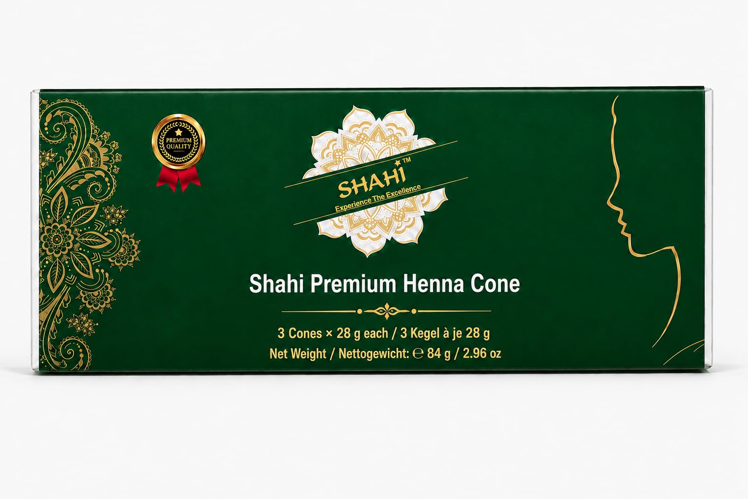 Shahi Premium Henna Cone (Mehndi) | Natürliche Mehndi-Paste | 3 gebrauchsfertige Henna-Kegel | Rötlich-braune Farbe | Je 28 g