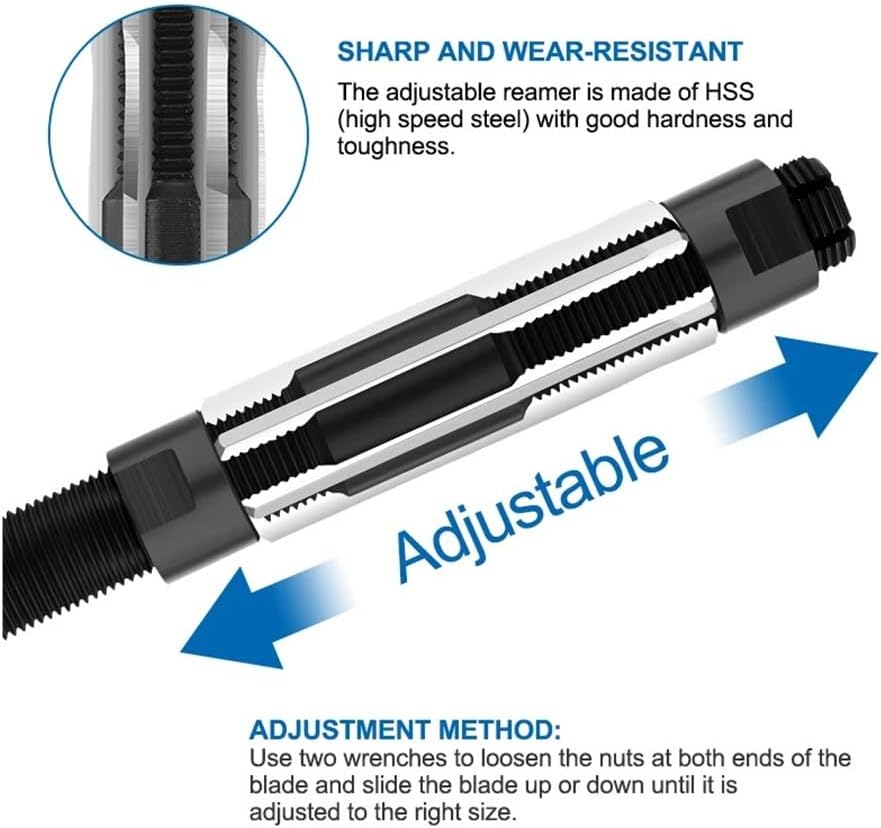 Adjustable Hand Reamer Machine Cutting Tools 6 7 8 9 10 11 12 13 15 17 19 21 23 26 29 30mm Hand Tools(19-21mm)