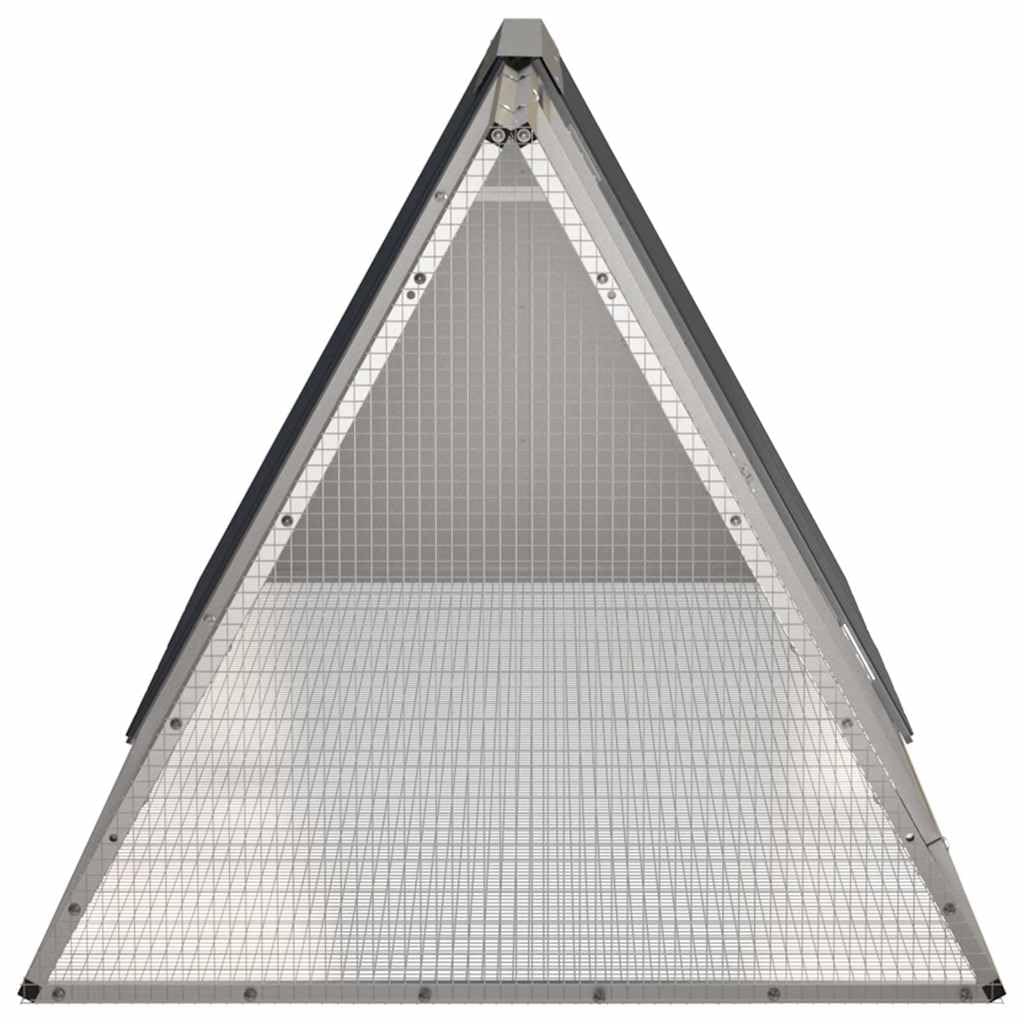 Kaninchenkäfig, Anthrazit, 201,5 x 80,5 x 71 cm, verzinkter Stahl – Hasenstall All-in-One mit verschließbarer Tür, belüftetes Design für Spiel und Übung