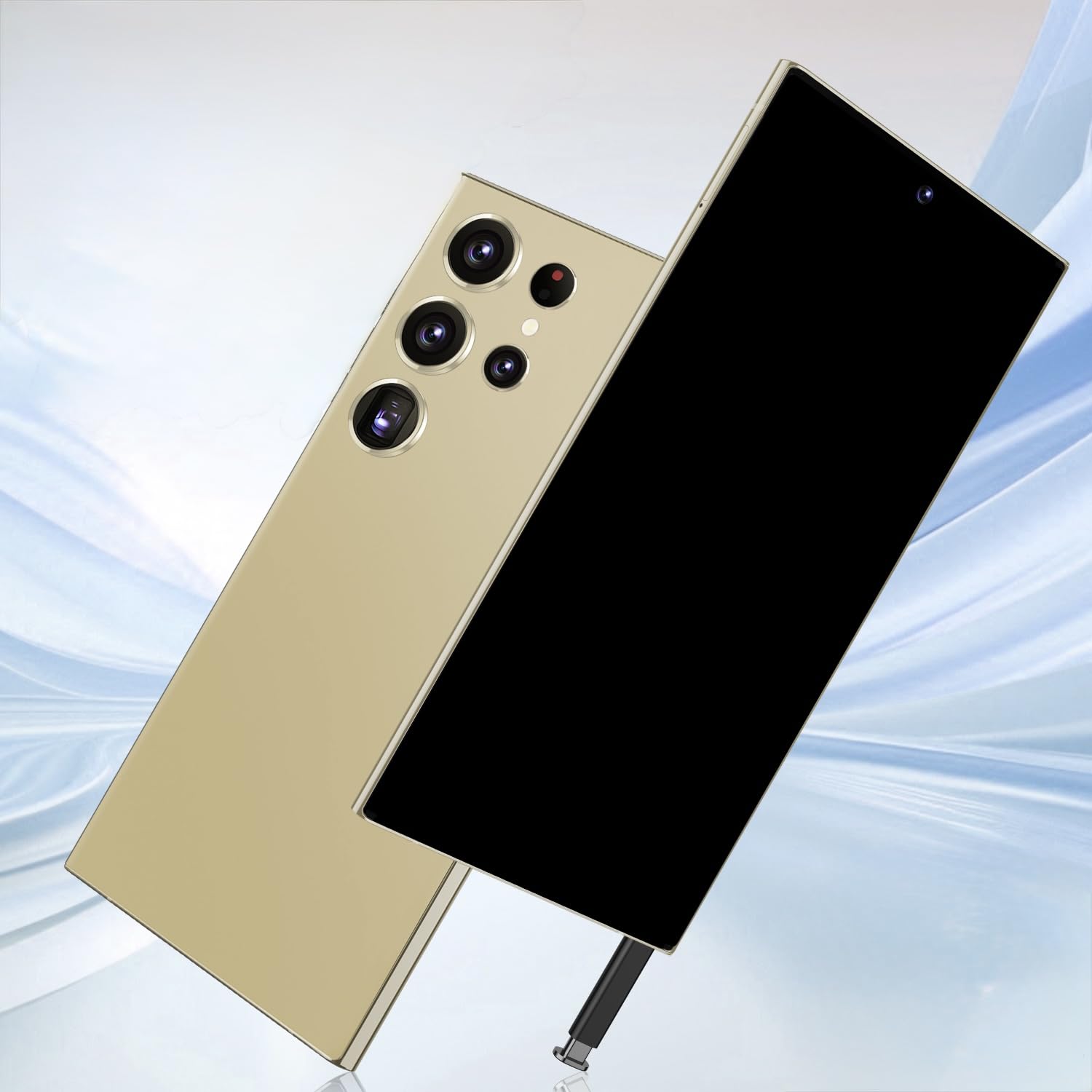 S24 Ultra Smartphone with Stylus Pen | 6.6" Curved HD+ Display | 3GB RAM + 64GB | 4500mAh Battery | Global 4G LTE Charging Expandable (Gold)