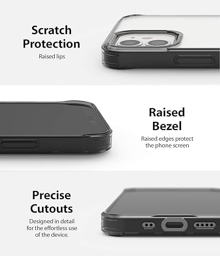 Miniatura 3 de Ringke Fusion Compatible with iPhone 12 Mini Case, Hard Clear Back Cover Shockproof Soft TPU Bumper Phone Case for iPhone 5.4-Inch 2020 - Smoke Black