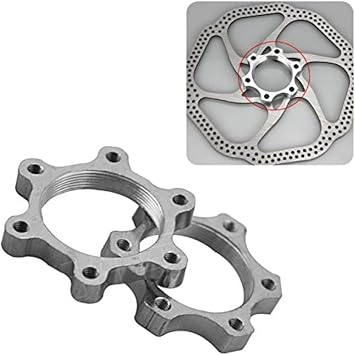 Bicycle Bike Freewheel Threaded Hubs Disk Disc Brake Rotor 6 Bolt Flange Adapter 44MM, 2 pcs/pack