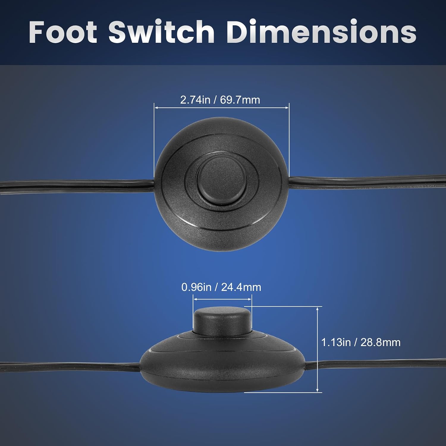 Foot Switch 5.9FT Extension Cord with On/Off Switch, AWG18 125V Two-Wire Extension Cord Polarized Plug Outlet, for Floor Lamp, Table Lamp, Christmas Tree Appliance.