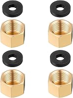 Eldraqth 4pcs Brass 1/4 Inch NPT Pipe Caps with Rubber Washers - Hex Threaded End Caps for Plumbing, Irrigation & Water Lines