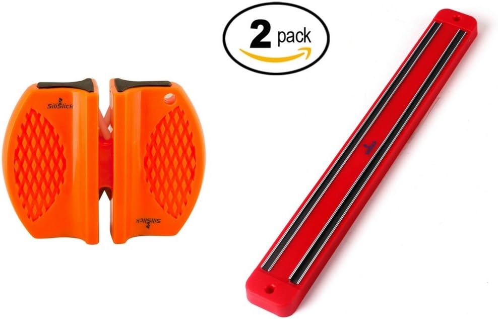 Knife Sharpener - Exceptional Sharpness And Performance With Premium Materials - Silislick Kitchen Knife Sharpener (orange, 4)